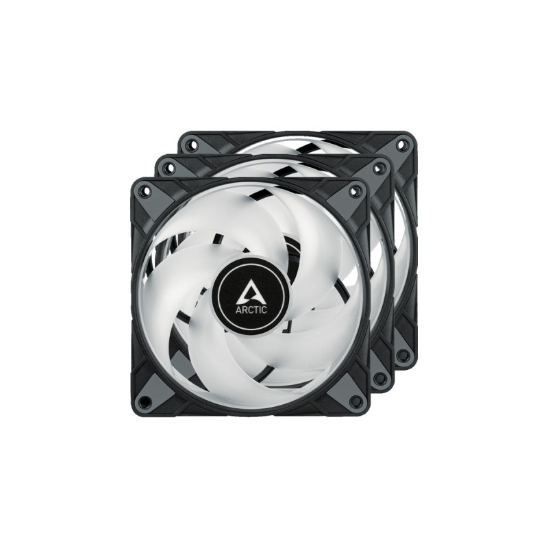 Arctic P12 PWM PST A-RGB 0dB 3er 120x120x25, Gehäuselüfter(schwarz/transparent, 3er Pack)