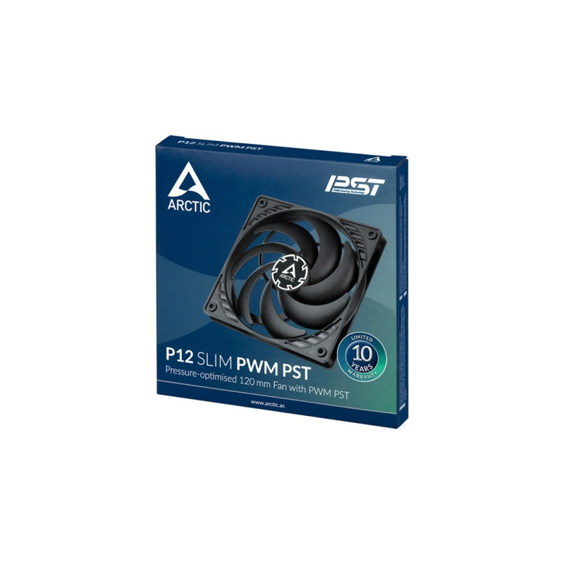 Arctic P12 Slim PWM PST 120x120x15, Gehäuselüfter(schwarz)