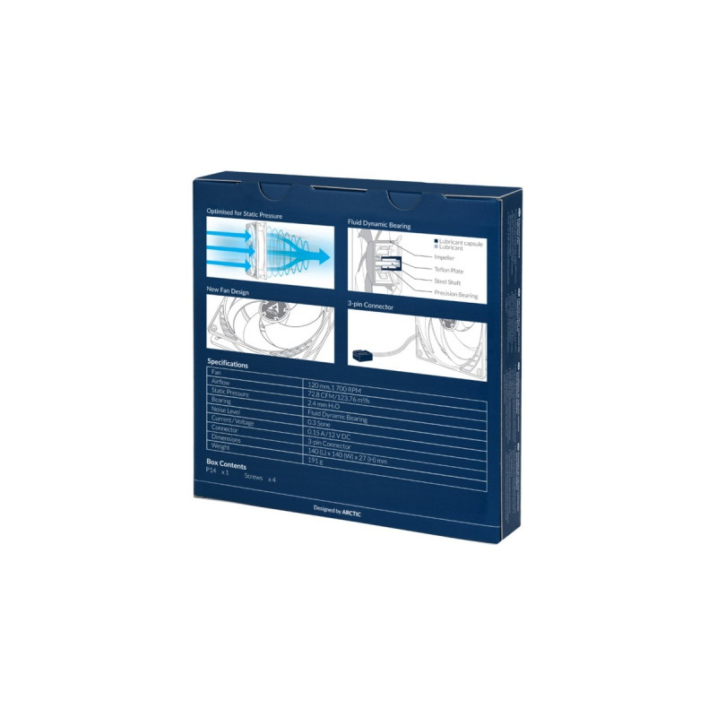 Arctic P14 140x140x27, Gehäuselüfter(schwarz, Einzellüfter)