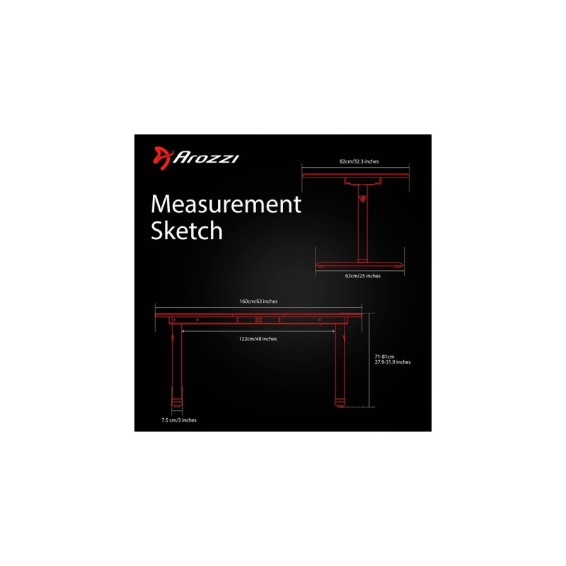 Arozzi Arena Gaming-Tisch, Pure Black(schwarz, vollflächiges Mikrofaser-Mauspad)