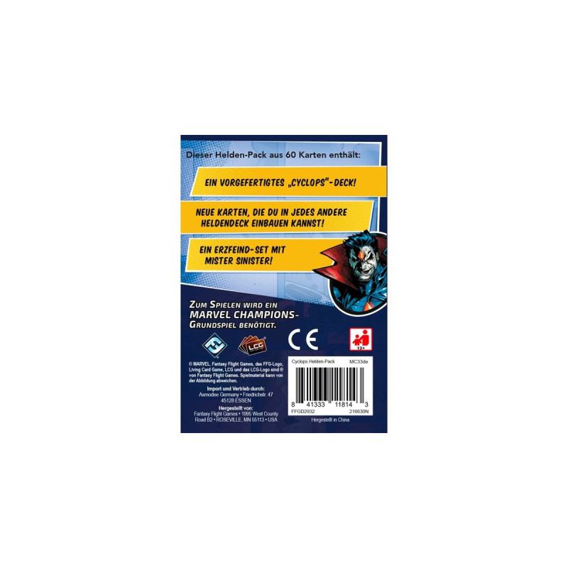 Asmodee Marvel Champions: Das Kartenspiel - Cyclops (Helden-Pack)(Erweiterung)