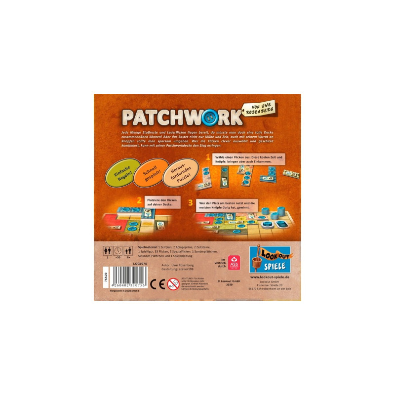 Asmodee Patchwork, Brettspiel
