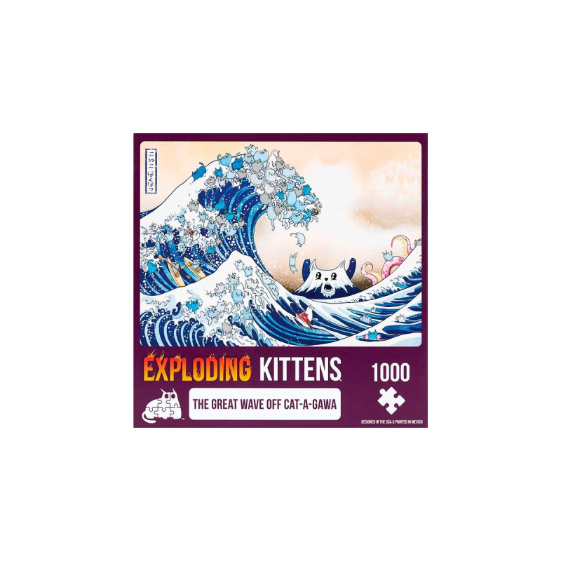 Asmodee Puzzle Exploding Kittens- The Great Wave of Cat-a-gawa(1000 Teile)