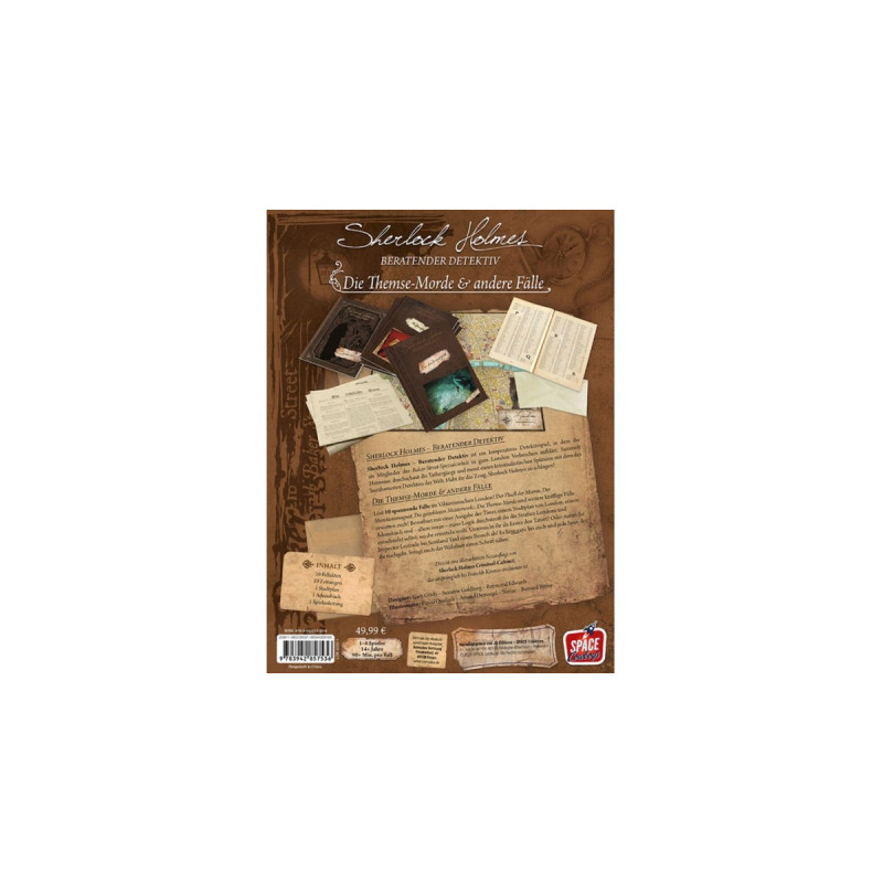Asmodee Sherlock Holmes Beratender Detektiv: Die Themse-Morde & andere Fälle, Brettspiel