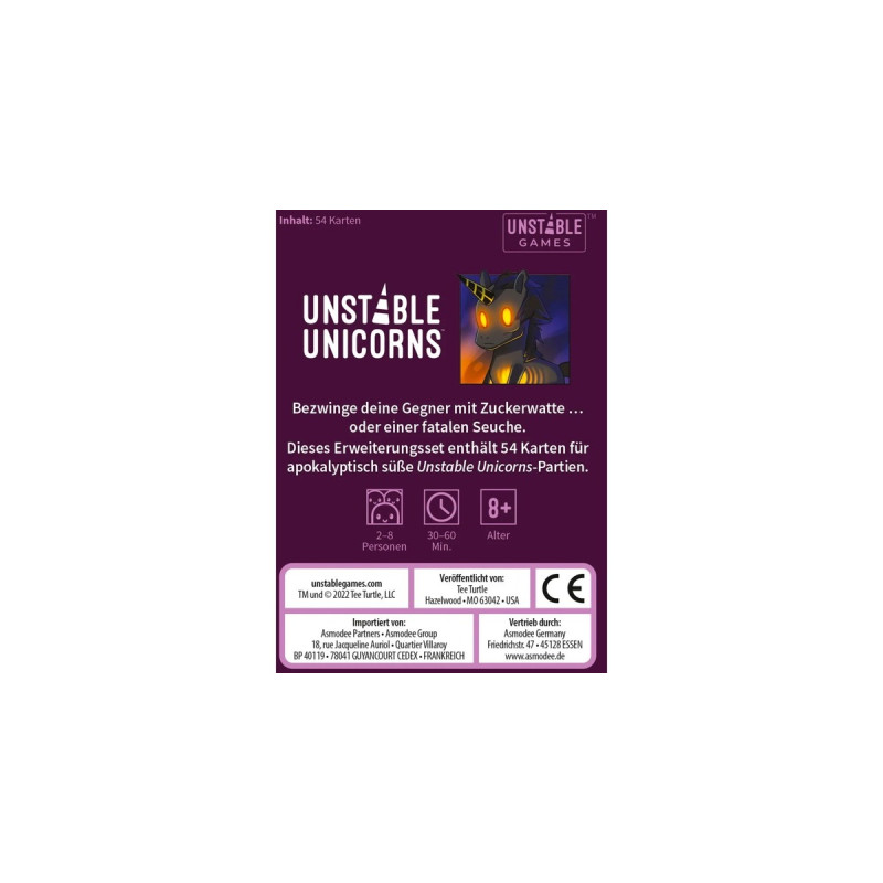 Asmodee Unstable Unicorns - Regenbogen-Apokalypse Erweiterungsset, Kartenspiel(Erweiterung)