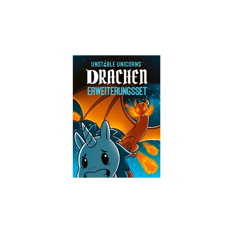 Asmodee Unstable Unicorns- Drachen Erweiterungsset, Kartenspiel(Erweiterung)
