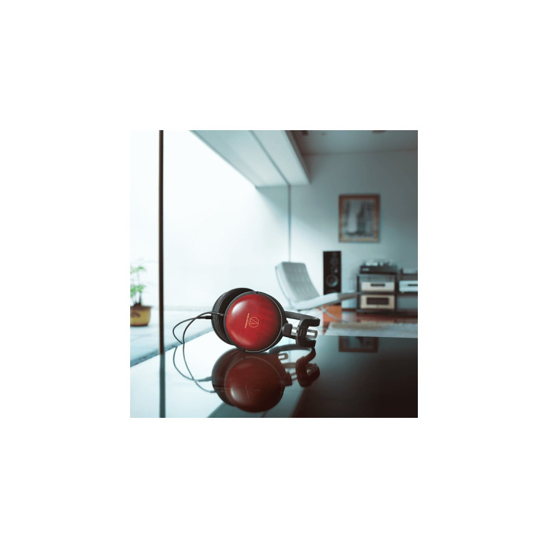 Audio-Technica ATH-AWAS/F, Kopfhörer(schwarz/rot, Klinke)