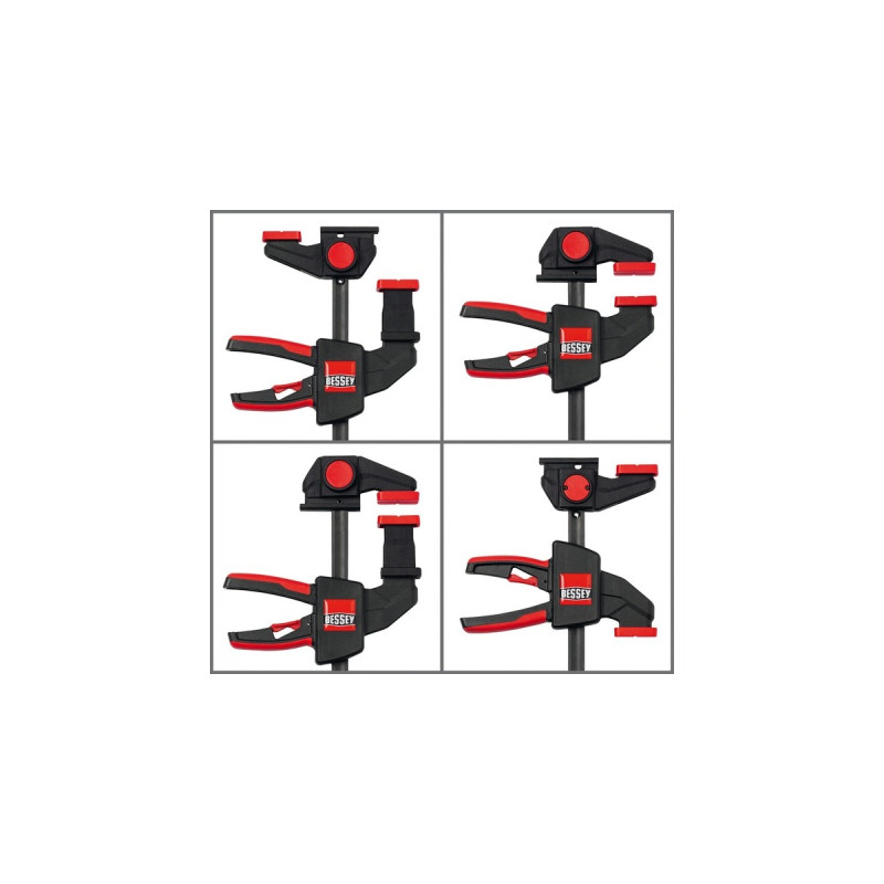 BESSEY 2x Einhand-Tischzwinge EZR15-6 SET(schwarz/rot, 150 / 60)