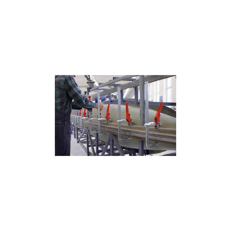 BESSEY Hebelzwinge classiX GSH16(silber/rot, 160 / 80)