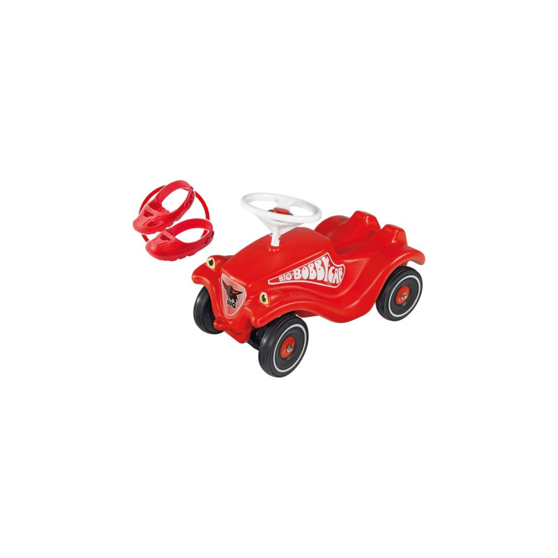 BIG Bobby-Car-Classic, Rutscher(rot/schwarz, Flüsterräder und Schuhschonern)