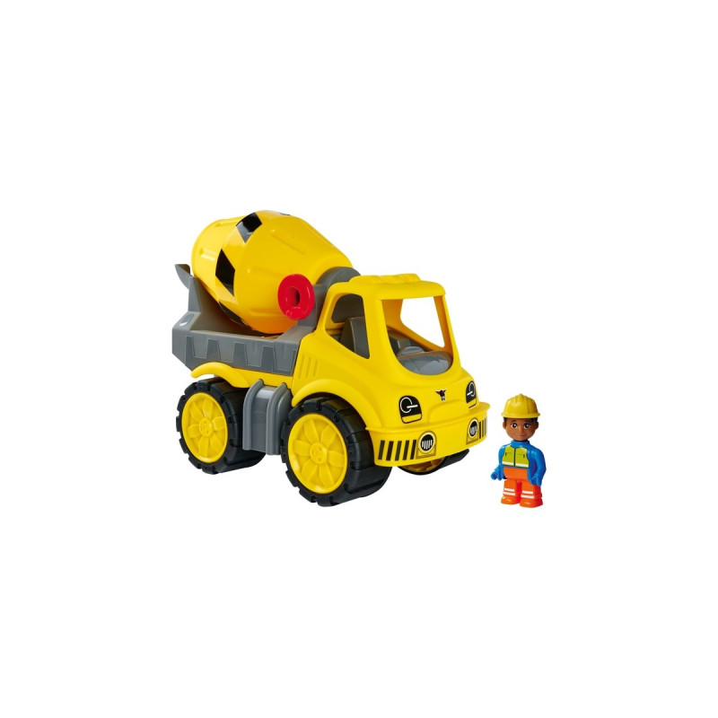 BIG Power-Worker Zementmischer + Figur, Spielfahrzeug(gelb/grau)