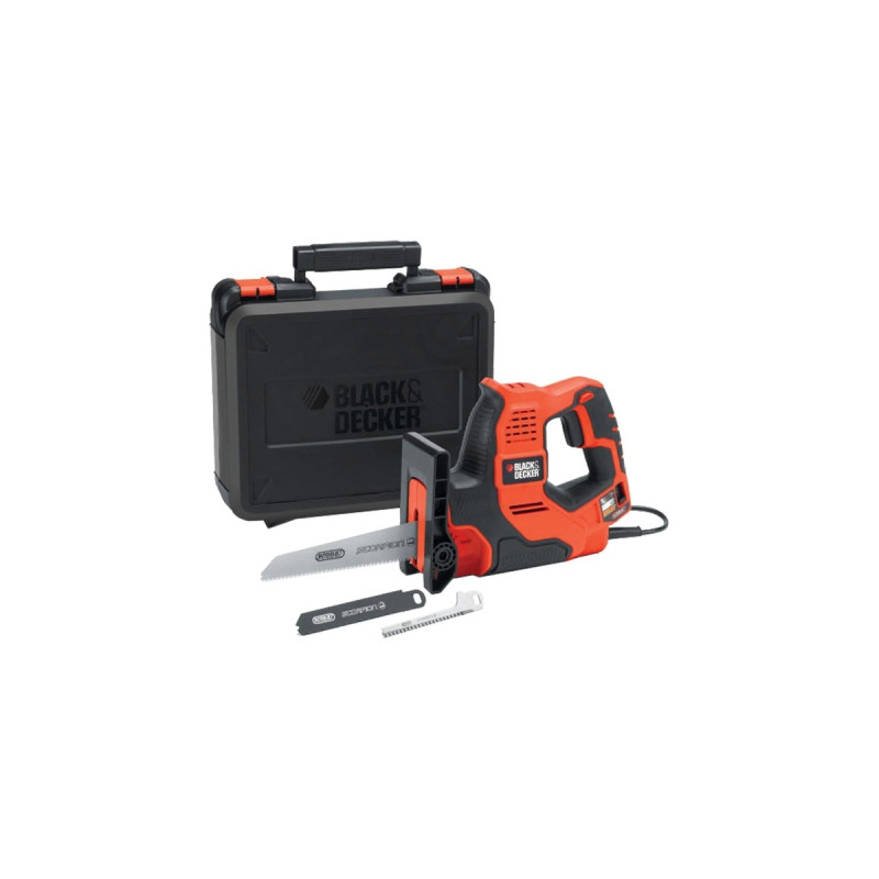 BLACK+DECKER 3-in-1 Autoselect Universalsäge Scorpion RS890K, Stichsäge(orange, Koffer, 500 Watt)