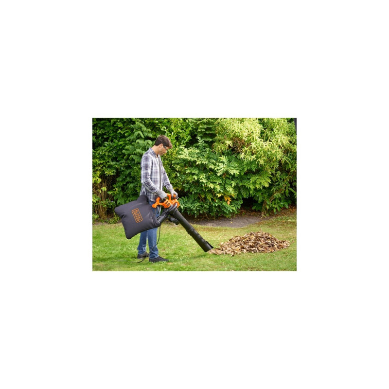 BLACK+DECKER 3-in-1 Elektro-Laubsauger BEBLV260-QS, Laubsauger/Laubbläser(schwarz/orange, 2.600 Watt)