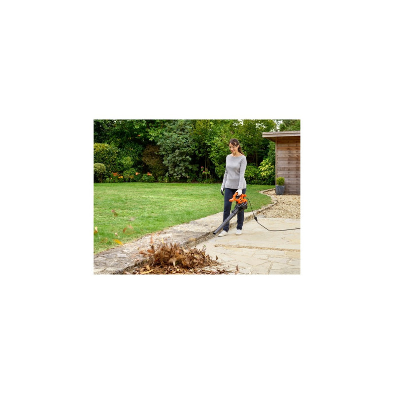 BLACK+DECKER 3-in-1 Elektro-Laubsauger BEBLV260-QS, Laubsauger/Laubbläser(schwarz/orange, 2.600 Watt)