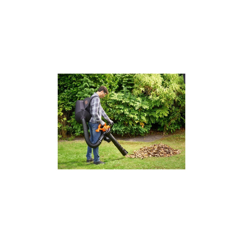 BLACK+DECKER 3-in-1 Elektro-Laubsauger BEBLV290-QS, Laubsauger/Laubbläser(schwarz/orange, 2.900 Watt)