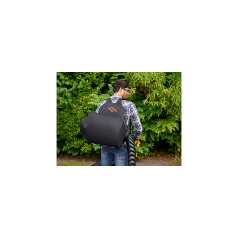 BLACK+DECKER 3-in-1 Elektro-Laubsauger BEBLV290-QS, Laubsauger/Laubbläser(schwarz/orange, 2.900 Watt)