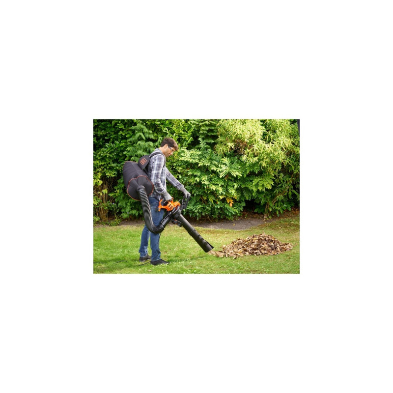 BLACK+DECKER 3-in-1 Elektro-Laubsauger BEBLV301-QS, Laubsauger/Laubbläser(schwarz/orange, 3.000 Watt)