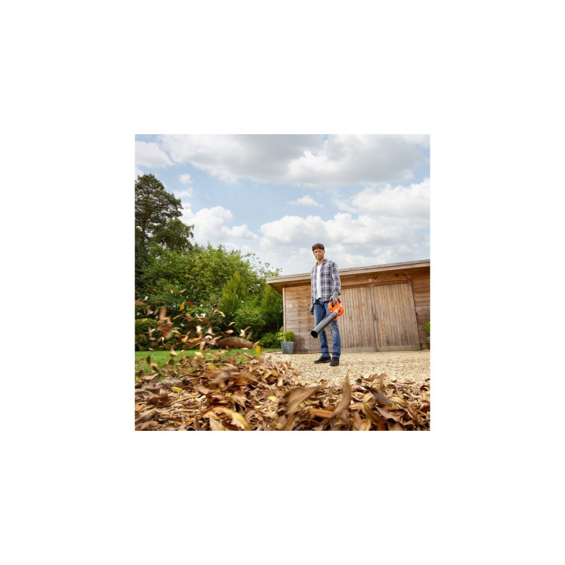 BLACK+DECKER Akku-Axial-Gebläse BCBL200L-QW, 18Volt, Laubgebläse(orange/schwarz, Li-Ionen Akku 2,0Ah)