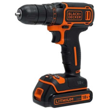 BLACK+DECKER Akku-Bohrschrauber BDCDC18K, 18Volt(schwarz/orange, Li-Ion-Akku 1,5Ah, im Koffer)