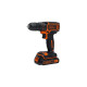 BLACK+DECKER Akku-Bohrschrauber BDCDC18K, 18Volt(schwarz/orange, Li-Ion-Akku 1,5Ah, im Koffer)
