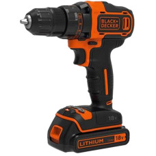 BLACK+DECKER Akku-Bohrschrauber BDCDD186K, 18Volt(schwarz/orange, Li-Ionen Akku 1,5 Ah, im Koffer)