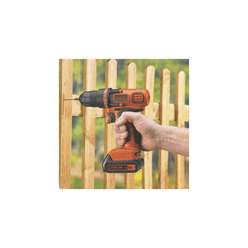 BLACK+DECKER Akku-Bohrschrauber BDCDD18N, 18Volt(orange/schwarz, ohne Akku und Ladegerät)