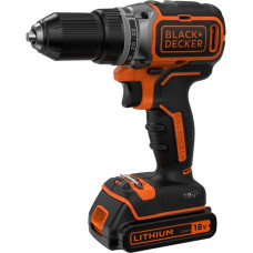 BLACK+DECKER Akku-Bohrschrauber BL186K, 18Volt(schwarz/orange, Li-Ionen Akku 1,5Ah, Koffer)