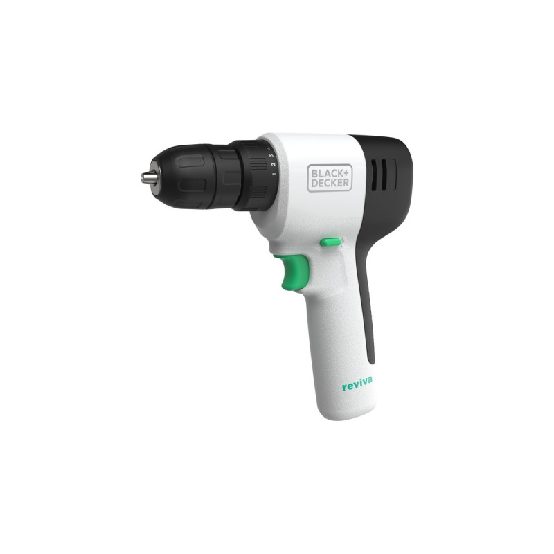 BLACK+DECKER Akku-Bohrschrauber reviva, 12Volt(weiß/schwarz, integrierter Li-Ion-Akku 1,5Ah)