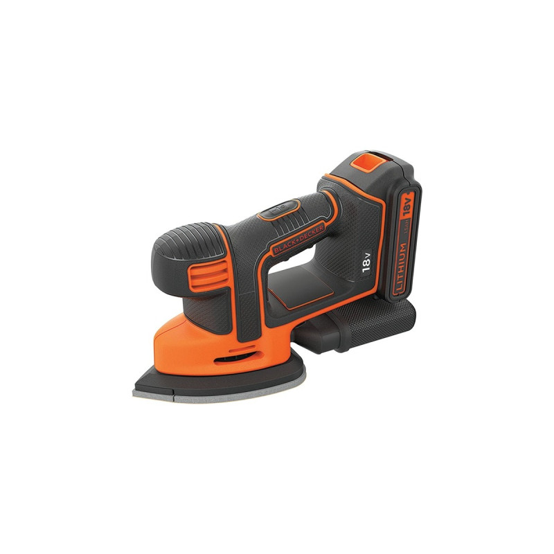 BLACK+DECKER Akku-Dreieckschleifer Mouse BDCDS18, 18Volt, Deltaschleifer(orange/schwarz, Li-Ionen Akku 1,5Ah)