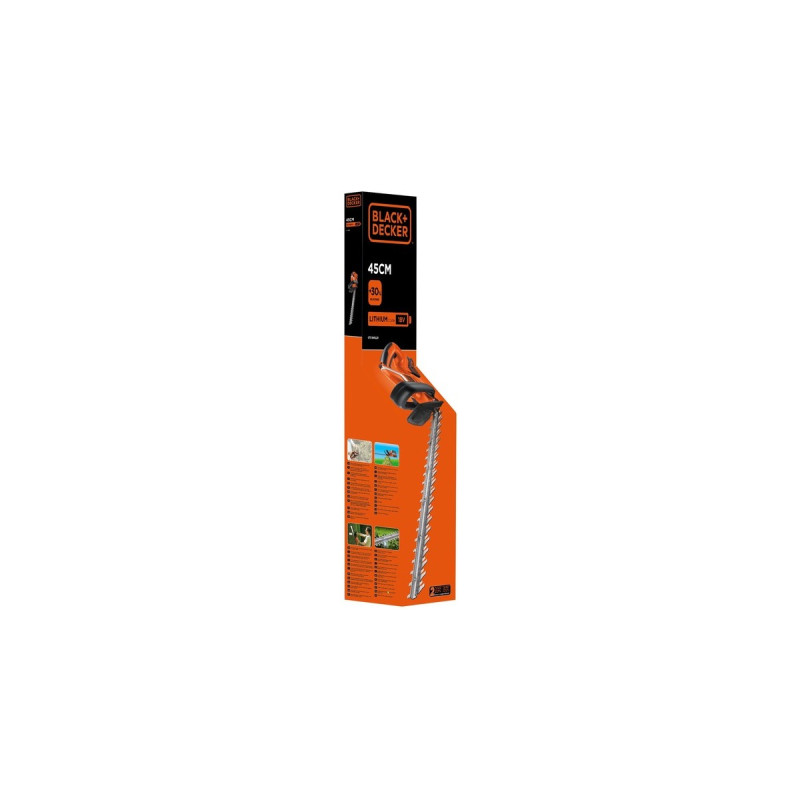 BLACK+DECKER Akku-Heckenschere GTC1845L20, 18 Volt(orange/schwarz, Li-Ionen Akku 2,0 Ah)
