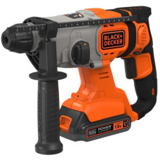 BLACK+DECKER Akku-Kombihammer BCD900E2K, 18Volt, Bohrhammer(orange/schwarz, 2x 2,5Ah Li-Ionen-Akku)