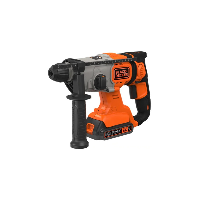BLACK+DECKER Akku-Kombihammer BCD900E2K, 18Volt, Bohrhammer(orange/schwarz, 2x 2,5Ah Li-Ionen-Akku)