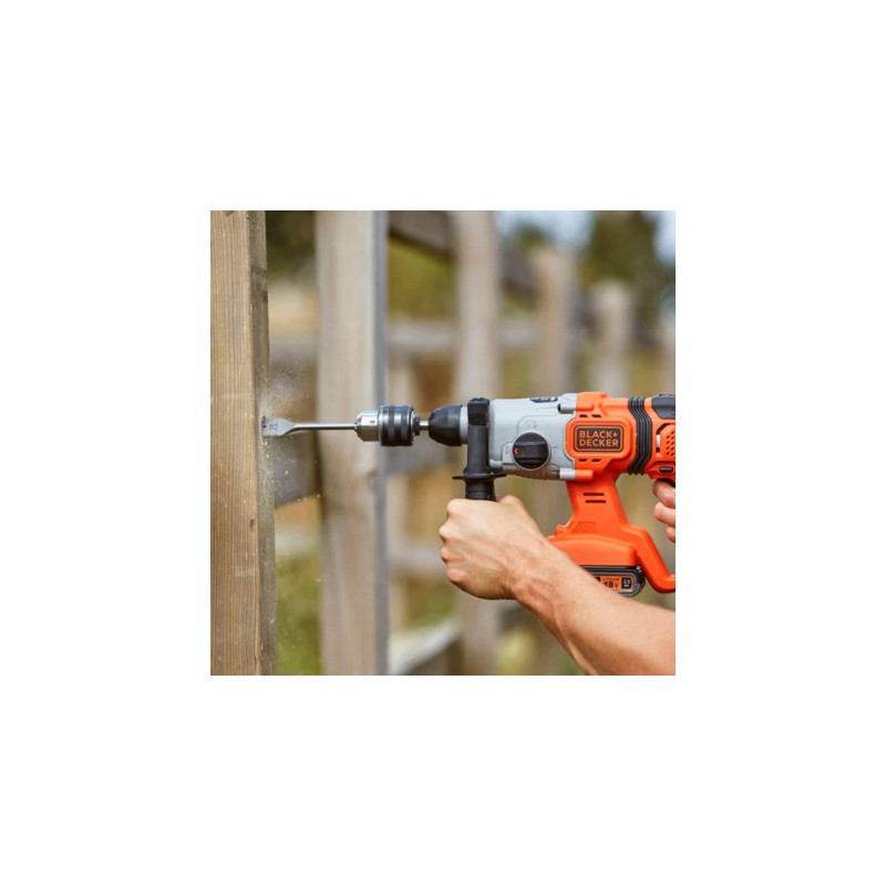 BLACK+DECKER Akku-Kombihammer BCD900E2K, 18Volt, Bohrhammer(orange/schwarz, 2x 2,5Ah Li-Ionen-Akku)
