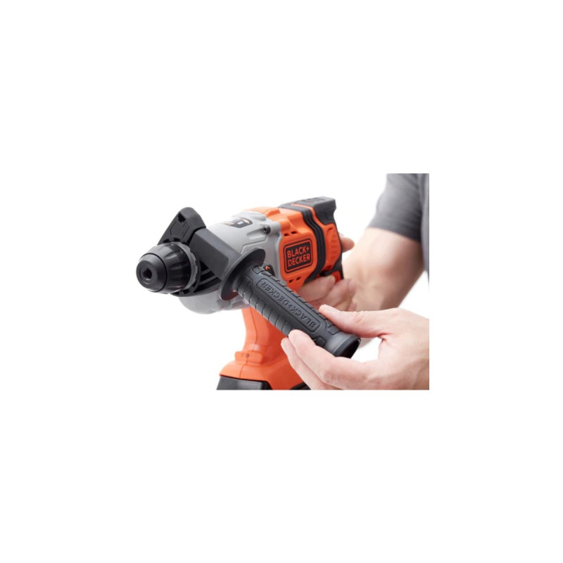 BLACK+DECKER Akku-Kombihammer BCD900E2K, 18Volt, Bohrhammer(orange/schwarz, 2x 2,5Ah Li-Ionen-Akku)