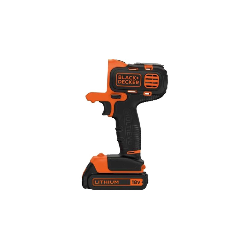 BLACK+DECKER Akku-Multifunktions-Bohrschrauber Multievo MT218K(schwarz/orange, Li-Ionen Akku 1,5Ah, im Koffer)