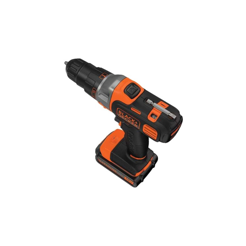 BLACK+DECKER Akku-Multifunktions-Bohrschrauber Multievo MT218K(schwarz/orange, Li-Ionen Akku 1,5Ah, im Koffer)
