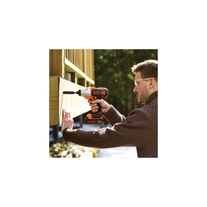 BLACK+DECKER Akku-Multifunktions-Bohrschrauber Multievo MT218K(schwarz/orange, Li-Ionen Akku 1,5Ah, im Koffer)