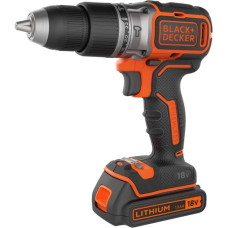 BLACK+DECKER Akku-Schlagbohrschrauber BL188KB, 18Volt(schwarz/orange, 2x Li-Ionen Akku 1,5Ah, Koffer)