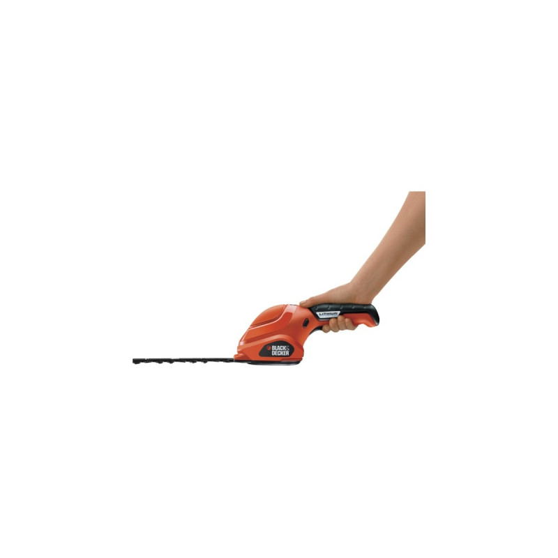 BLACK+DECKER Akku-Strauchschere GSL300(orange/schwarz, Li-Ionen Akku 1,1 Ah)