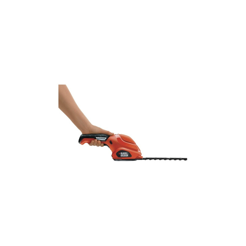 BLACK+DECKER Akku-Strauchschere GSL300(orange/schwarz, Li-Ionen Akku 1,1 Ah)
