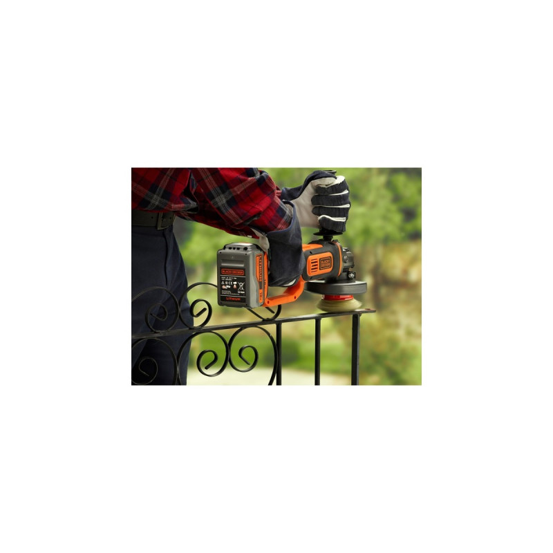 BLACK+DECKER Akku-Winkelschleifer BCG720M1, 18Volt(schwarz/orange, Li-Ionen Akku 4Ah)