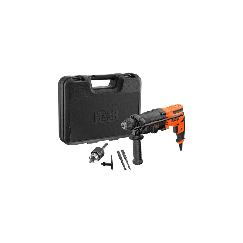 BLACK+DECKER Bohrhammer BEHS01K-QS(schwarz/orange, 650 Watt, Koffer)
