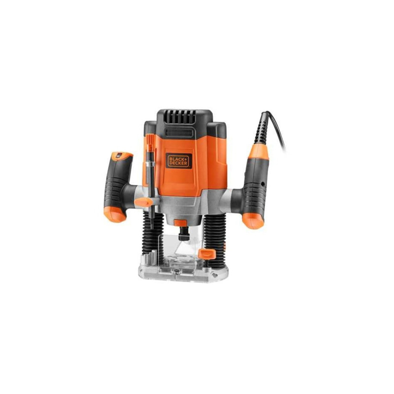 BLACK+DECKER Elektronik-Oberfräse KW1200E-QS(orange/schwarz, 1.200 Watt)