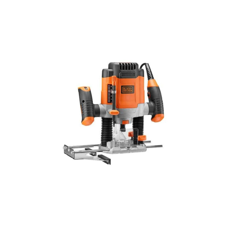 BLACK+DECKER Elektronik-Oberfräse KW1200E-QS(orange/schwarz, 1.200 Watt)