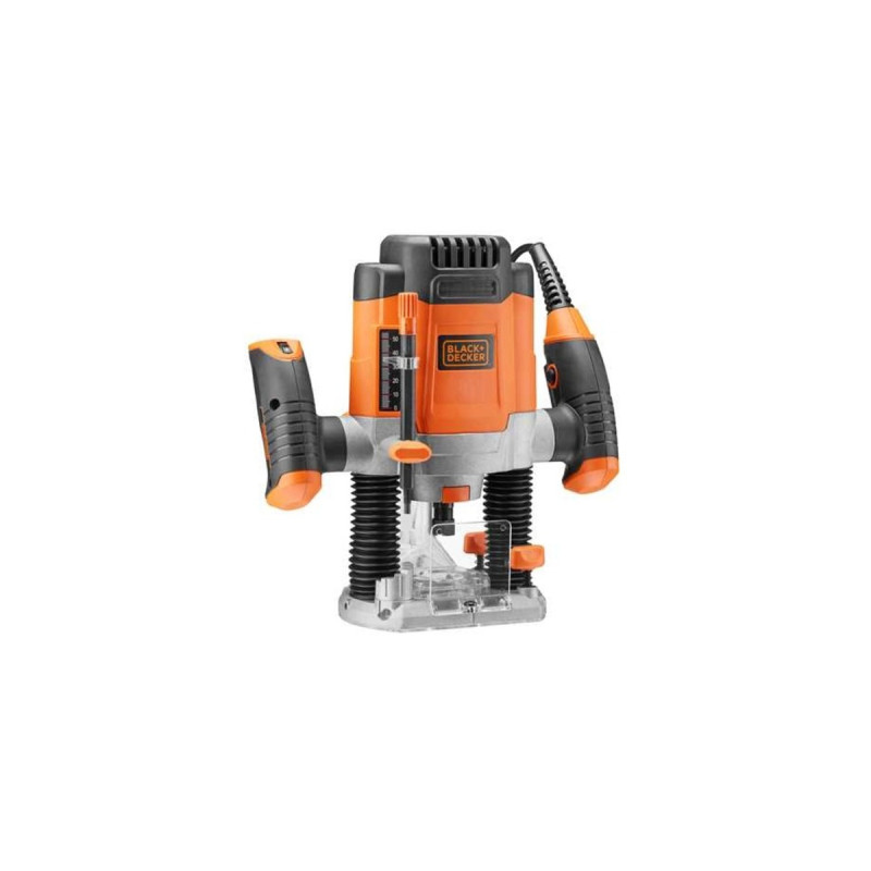 BLACK+DECKER Elektronik-Oberfräse KW1200E-QS(orange/schwarz, 1.200 Watt)