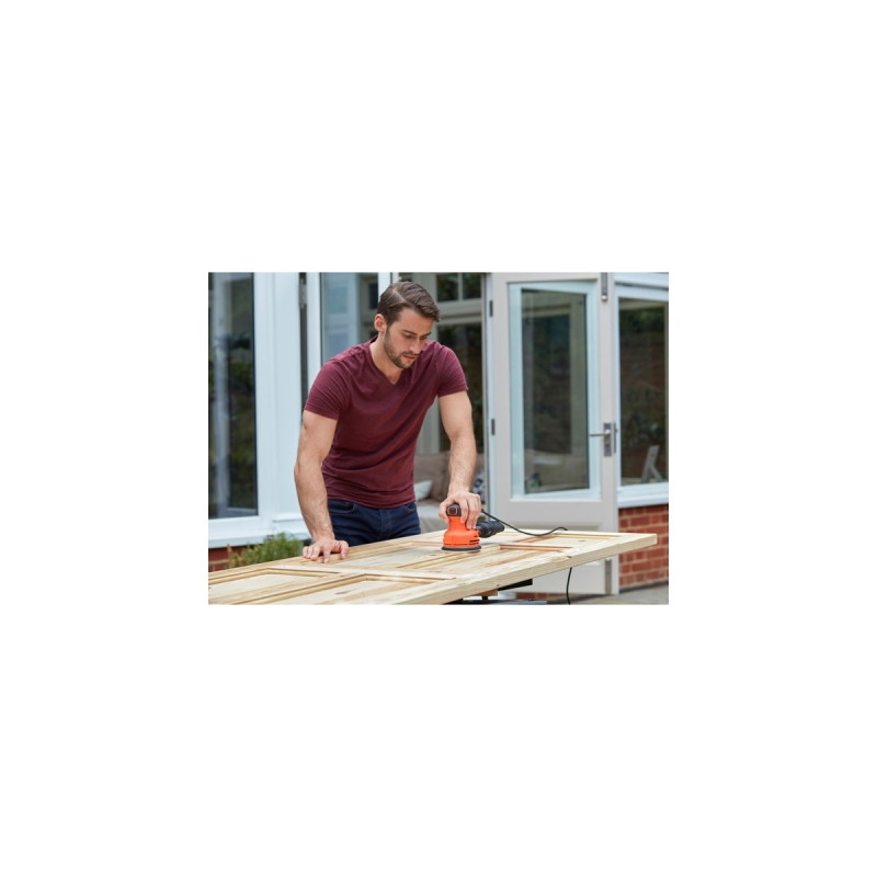 BLACK+DECKER Exzenterschleifer BEW210-QS(orange/schwarz, 230 Watt)