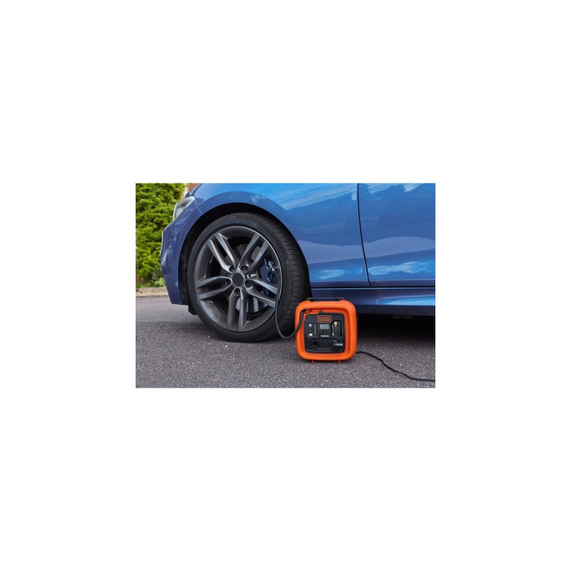 BLACK+DECKER Kompressor ASI400-XJ, 11bar, Luftpumpe(orange/schwarz, 12 Volt Zigarettenzünder-Anschluss)