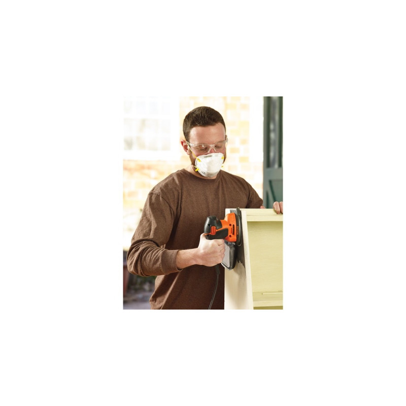 BLACK+DECKER Mouse-Schleifer KA2000, Deltaschleifer(orange/schwarz, 120 Watt, mit Tasche u. 6-tlg. Schleifzubehör)