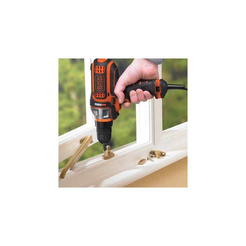 BLACK+DECKER Multifunktions-Bohrschrauber Multievo MT305K(schwarz/orange, Transportkoffer, 300 Watt)