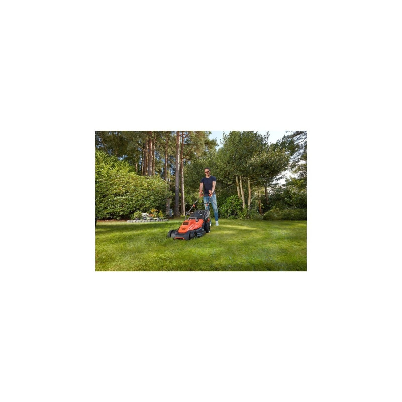 BLACK+DECKER Rasenmäher BEMW481BH-QS, 42cm(orange/schwarz, 1.800 Watt)